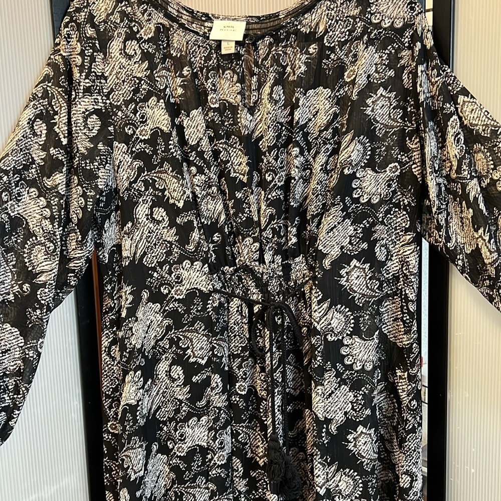 Knox Rose Dress Black/Beige with Lining Size L - Picture 3 of 11